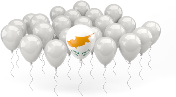 Cyprus Flag Balloon Cluster PNG