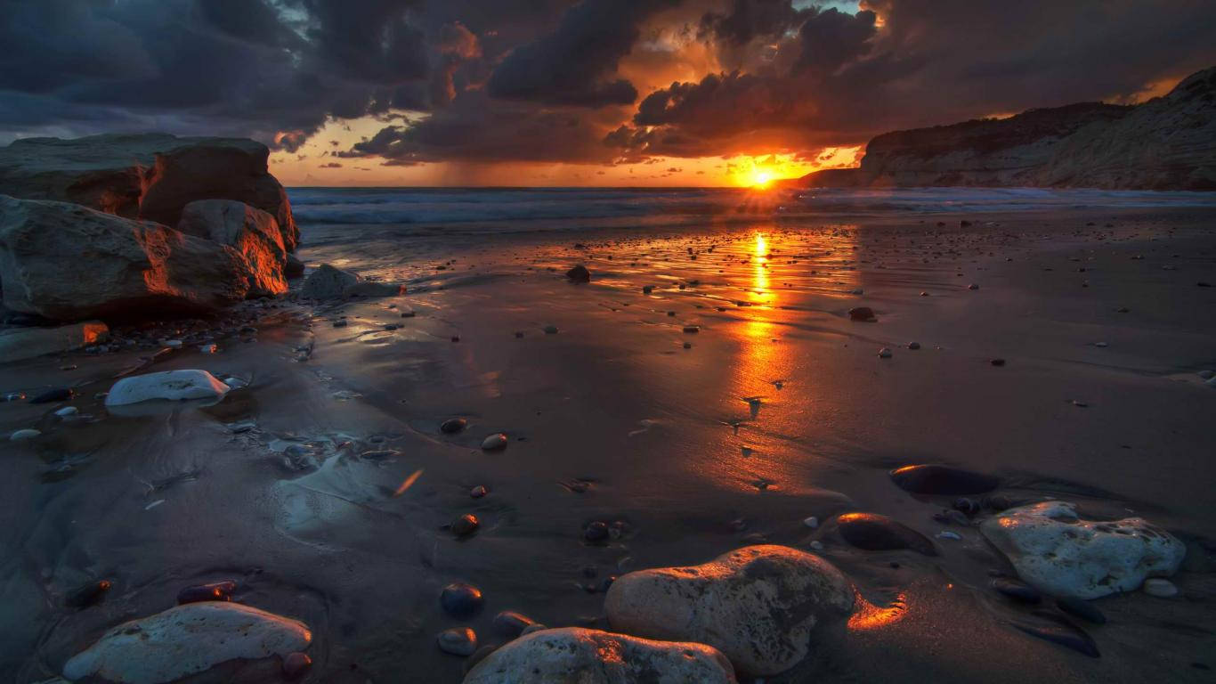 Rocasde Piedra Del Océano De Chipre Fondo de pantalla