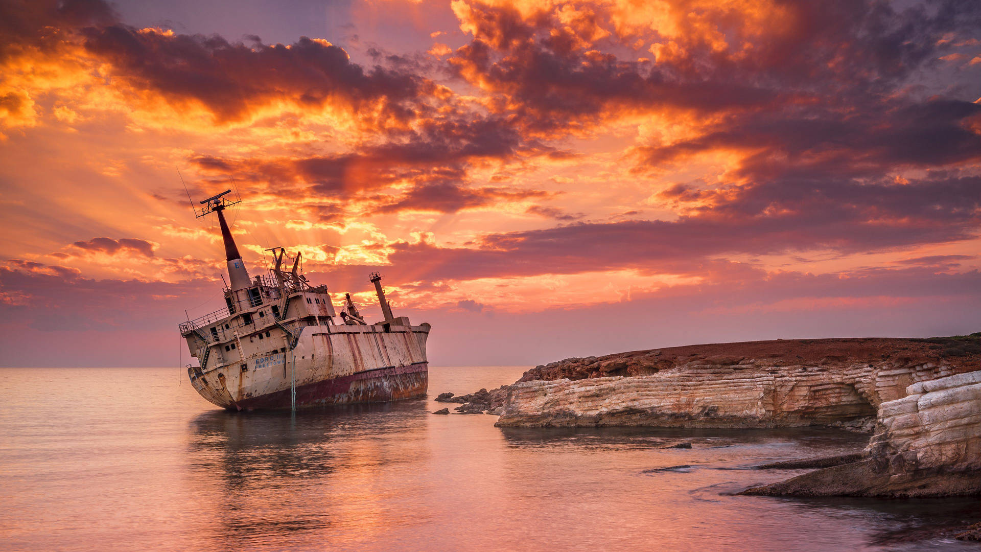 Cyperns Paphos Skibsvrag fantastisk baggrund Wallpaper