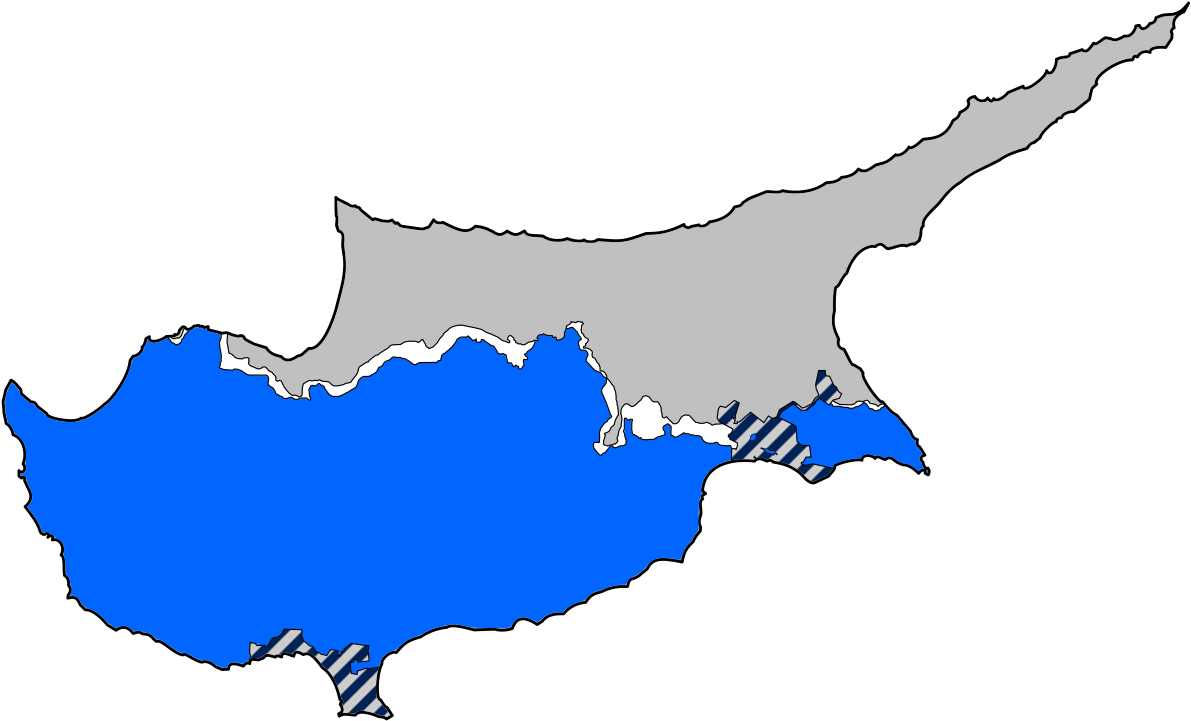 Cyprus Political Division Map PNG
