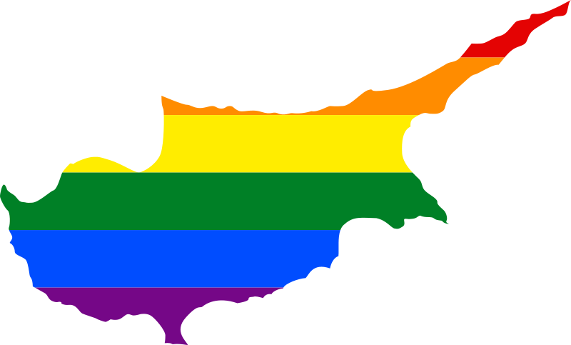 Cyprus Pride Flag Outline PNG