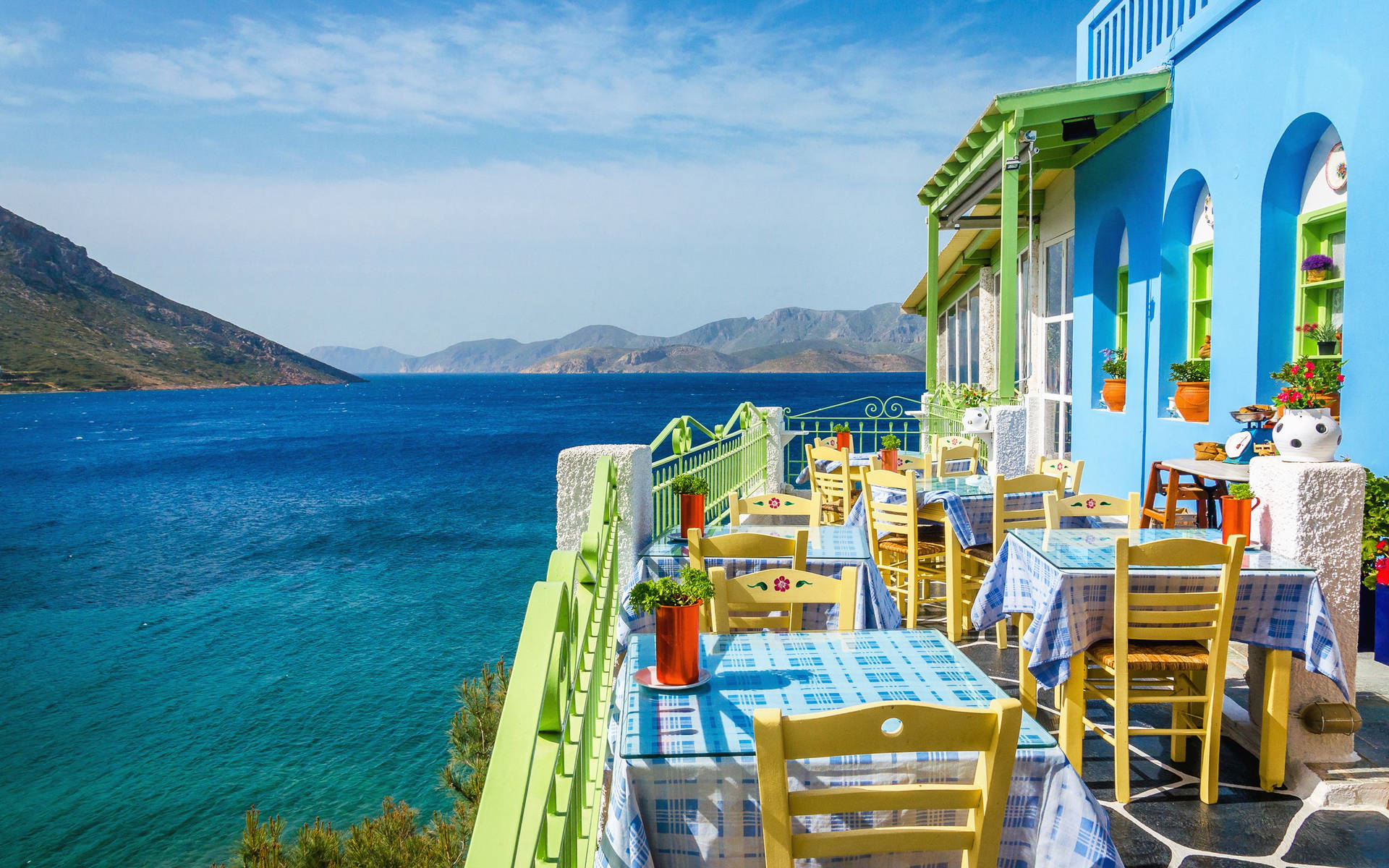 Cyprus Seaside Restaurant Wallpaper