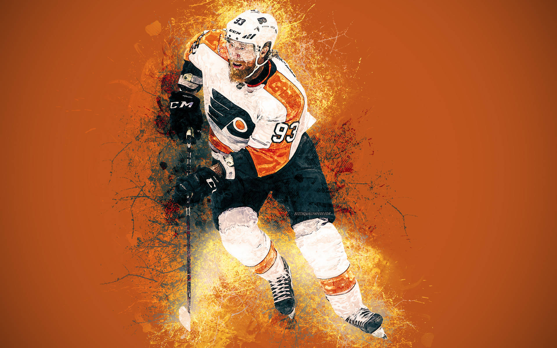 Czech Professional Ice Hockey Right Winger Jakub Voracek Poster Art Wallpaper
