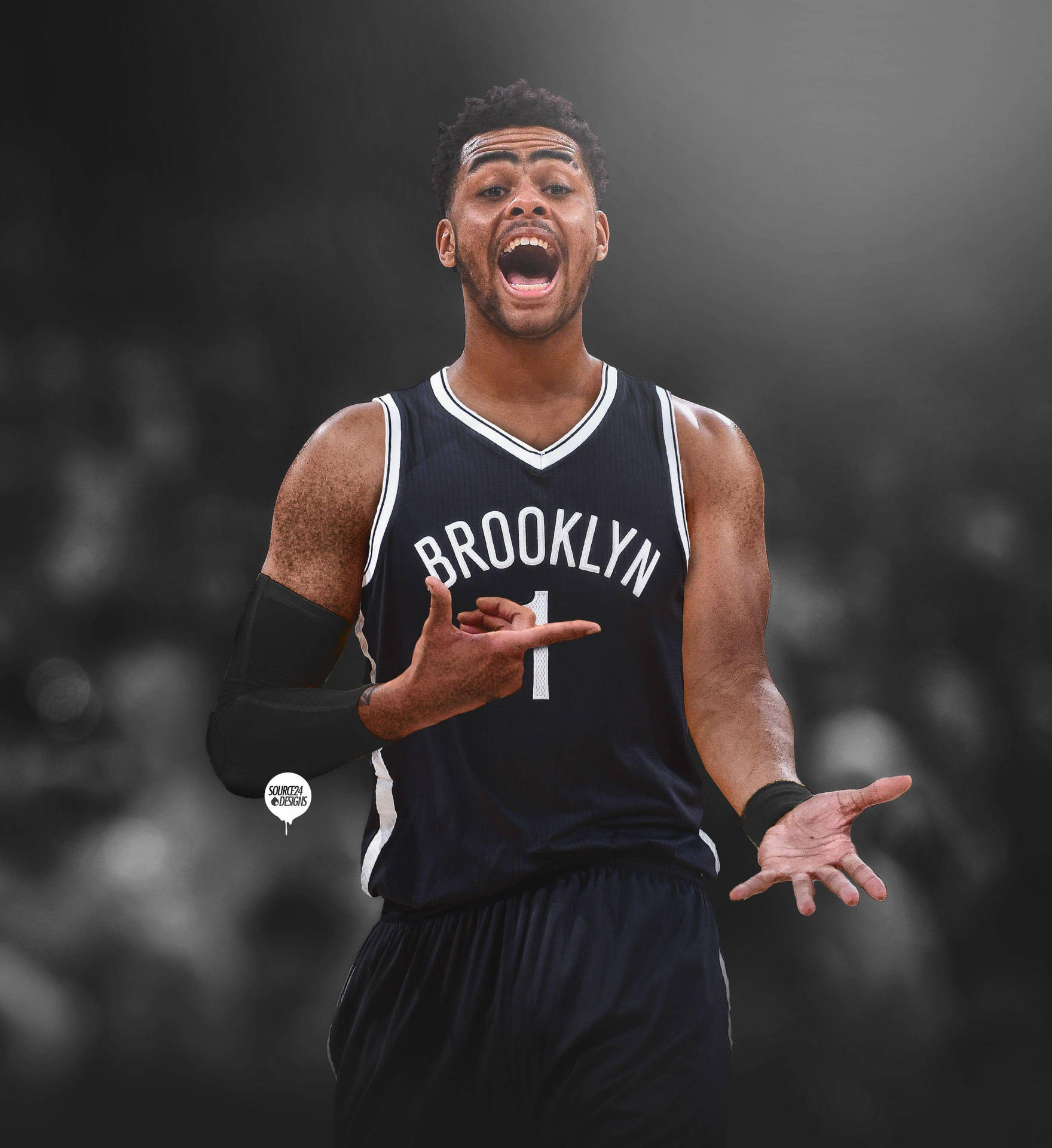 D'Angelo Russell Is In Mit Blod Wallpaper Wallpaper