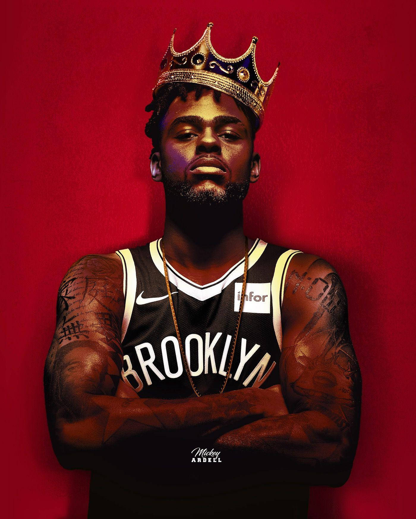 Download RIP King Von Bling Tattoos Red Background Wallpaper | Wallpapers .com