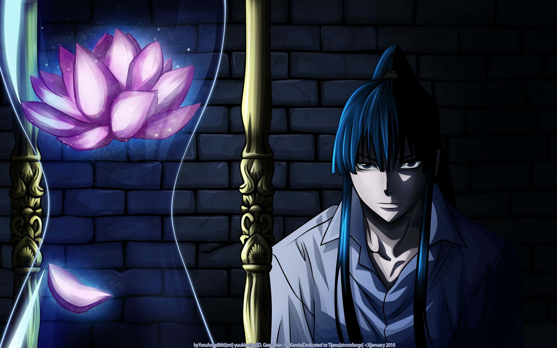 D Gray Man With Glowing Flower Wallpaper
