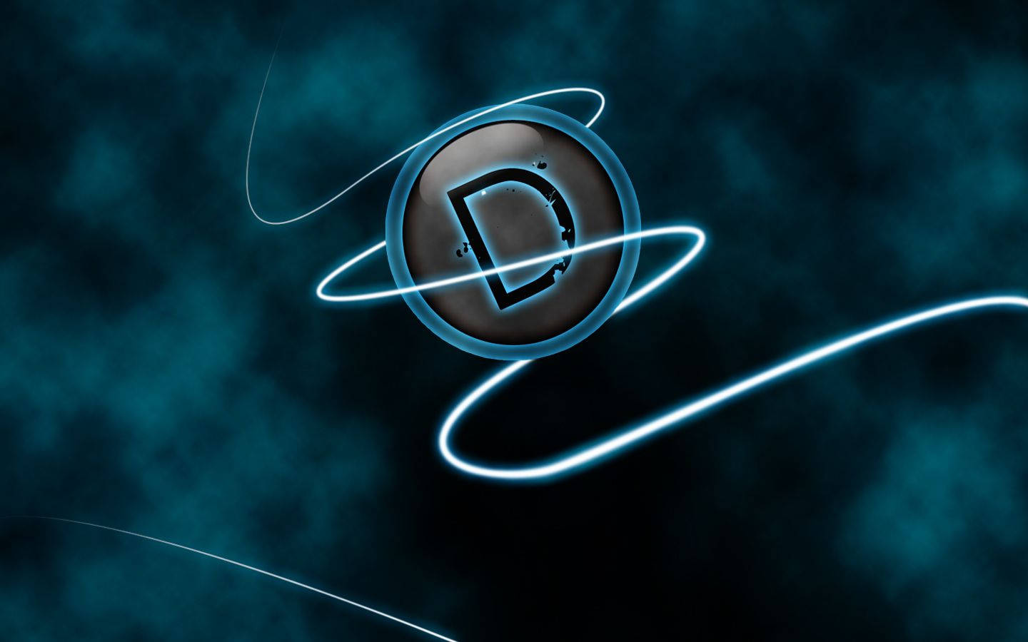 D In A Dark Blue Background