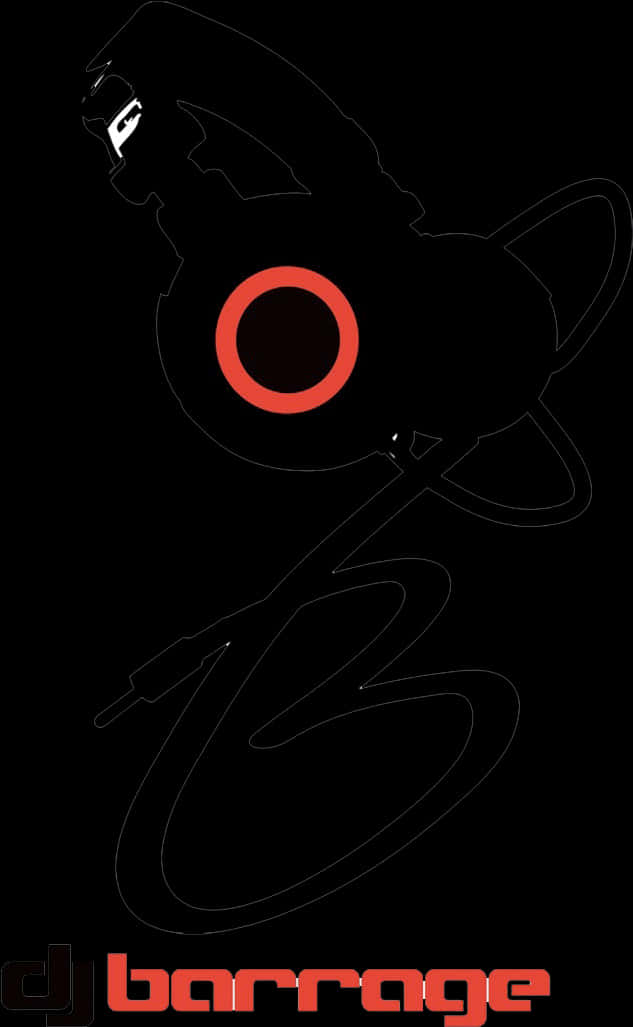 D J Barrage Logo Black Red PNG