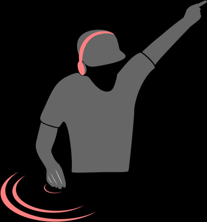 D J Silhouette Logo PNG