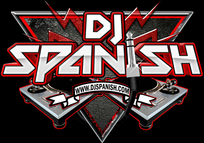 D J Spanish Logowith Turntables PNG