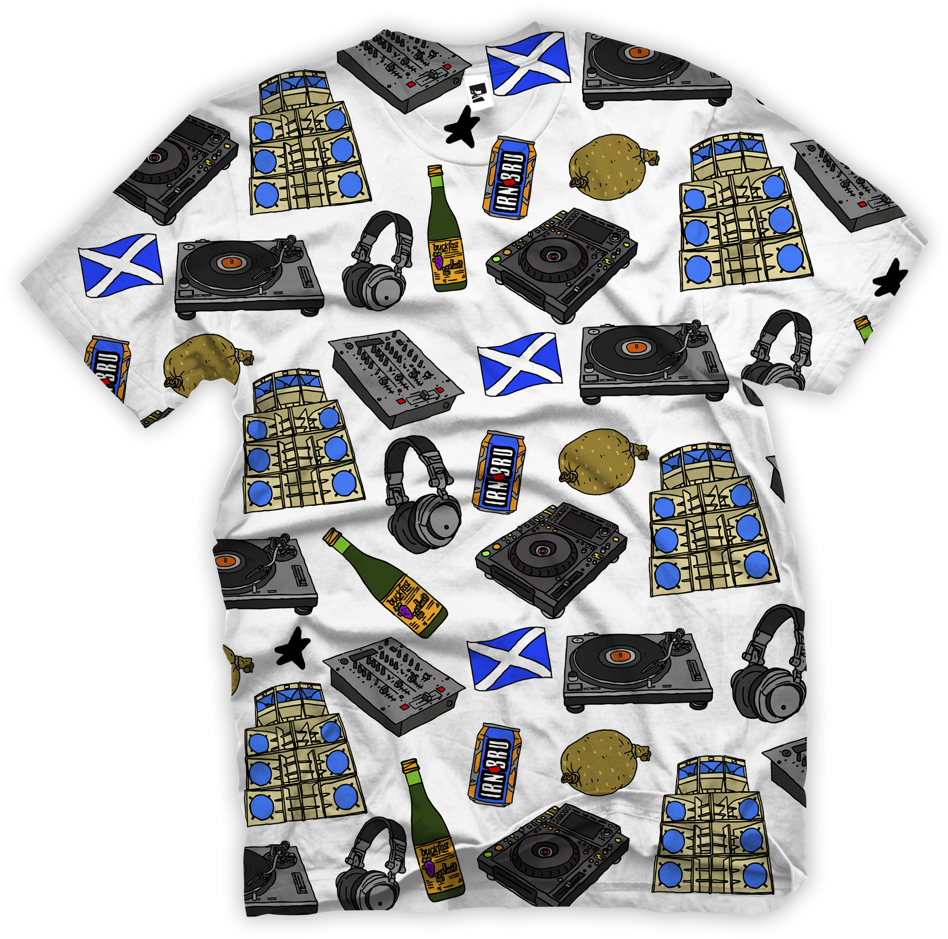 D J Themed Shirt Design PNG