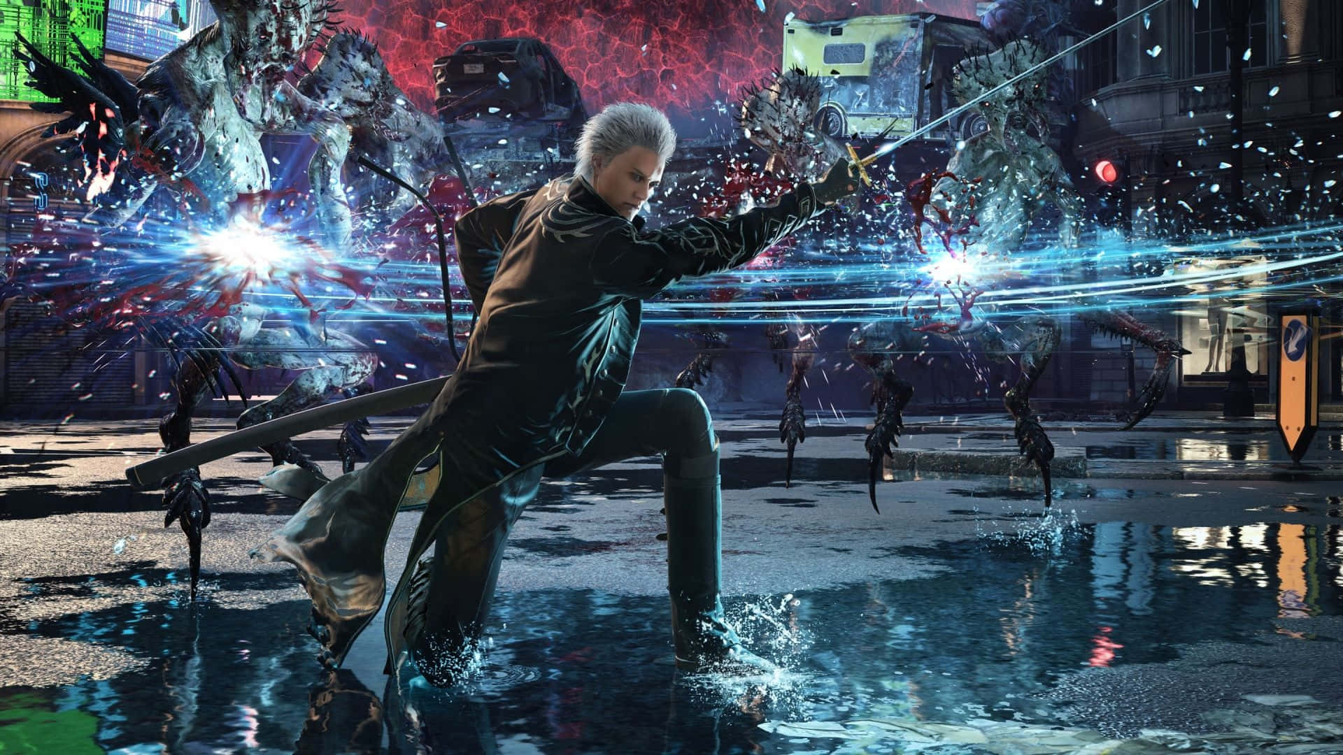 Adegan Pertarungan Vergil Dmc5 Wallpaper