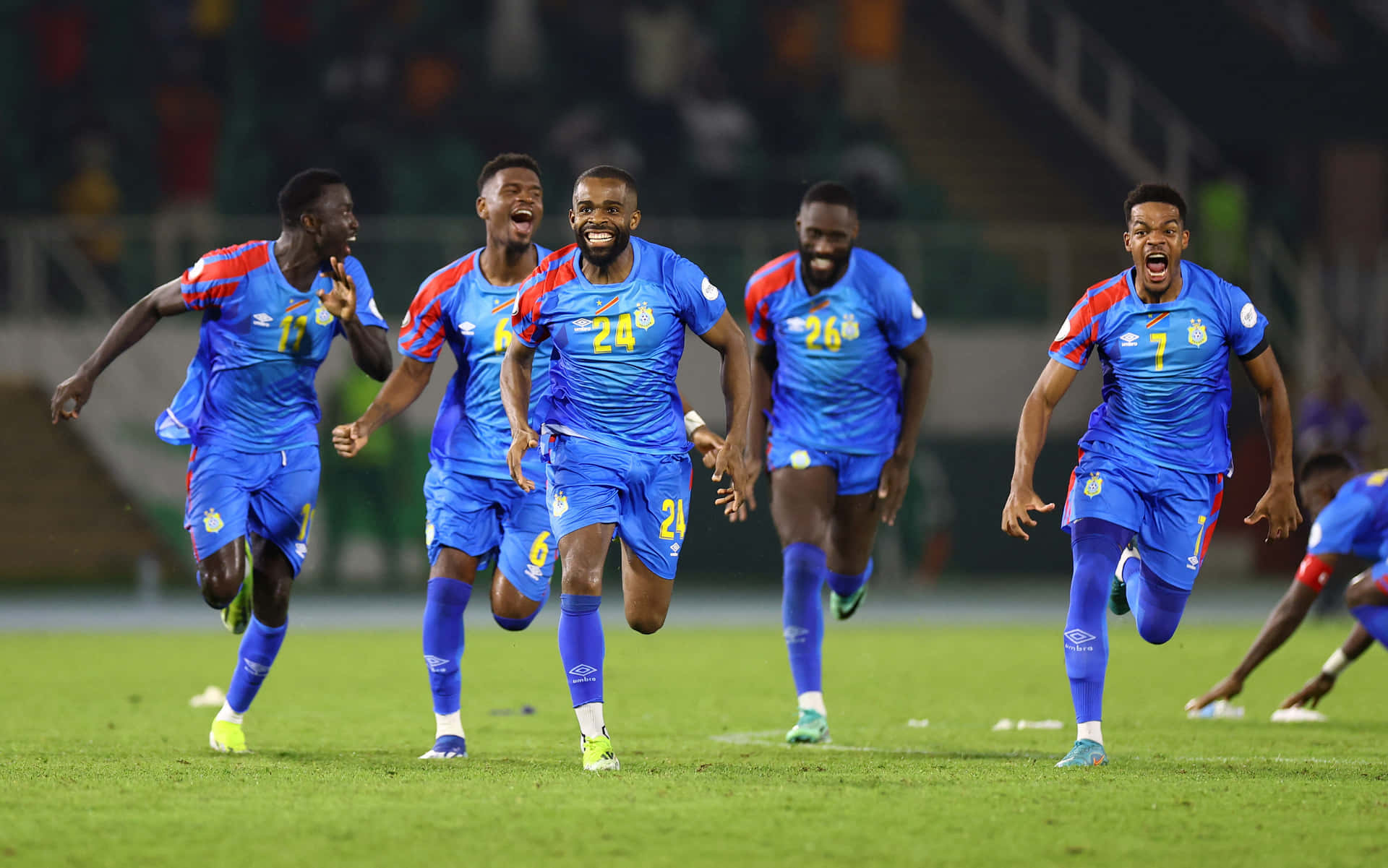 D R Congo Voetbalteam Viering Achtergrond