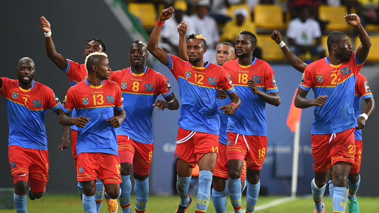 D R Congo Voetbalteam Viering Achtergrond