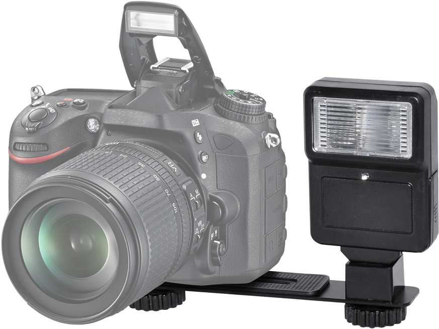 D S L R Camerawith External Flash PNG
