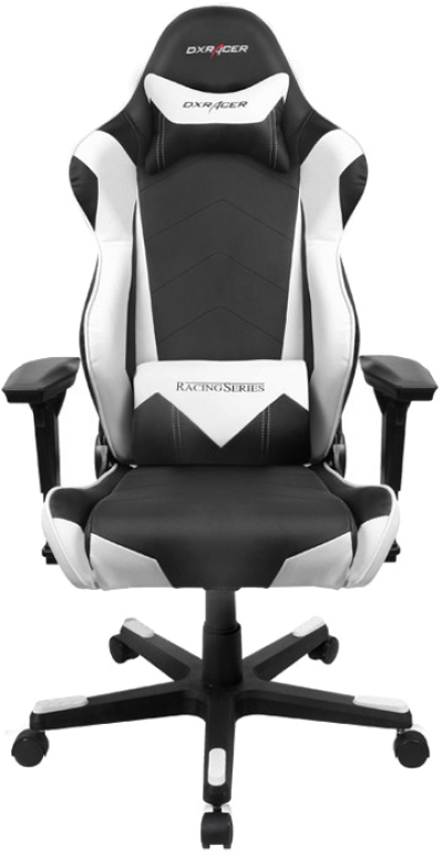 D X Racer Racing Series Gaming Chair Black White PNG