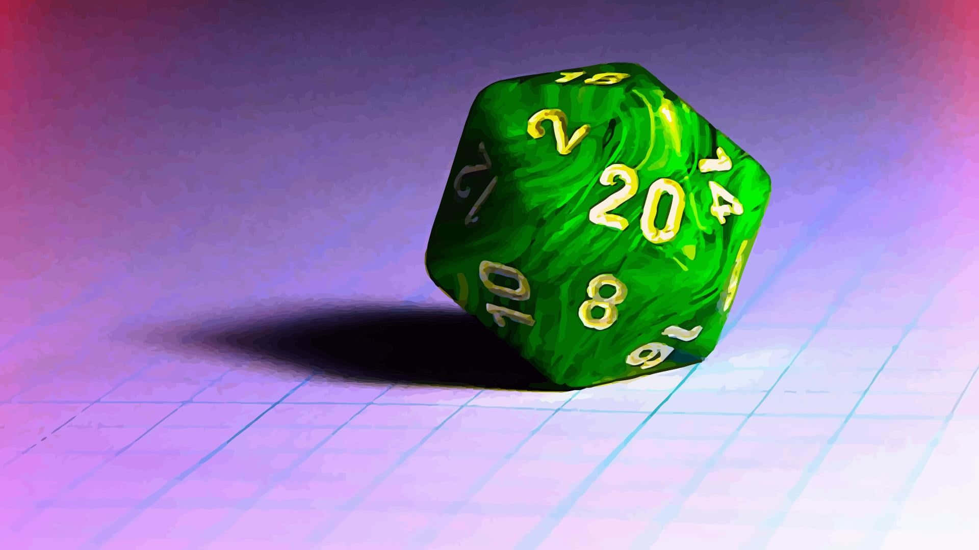 Vibrant D20 Dice on a Black Background Wallpaper