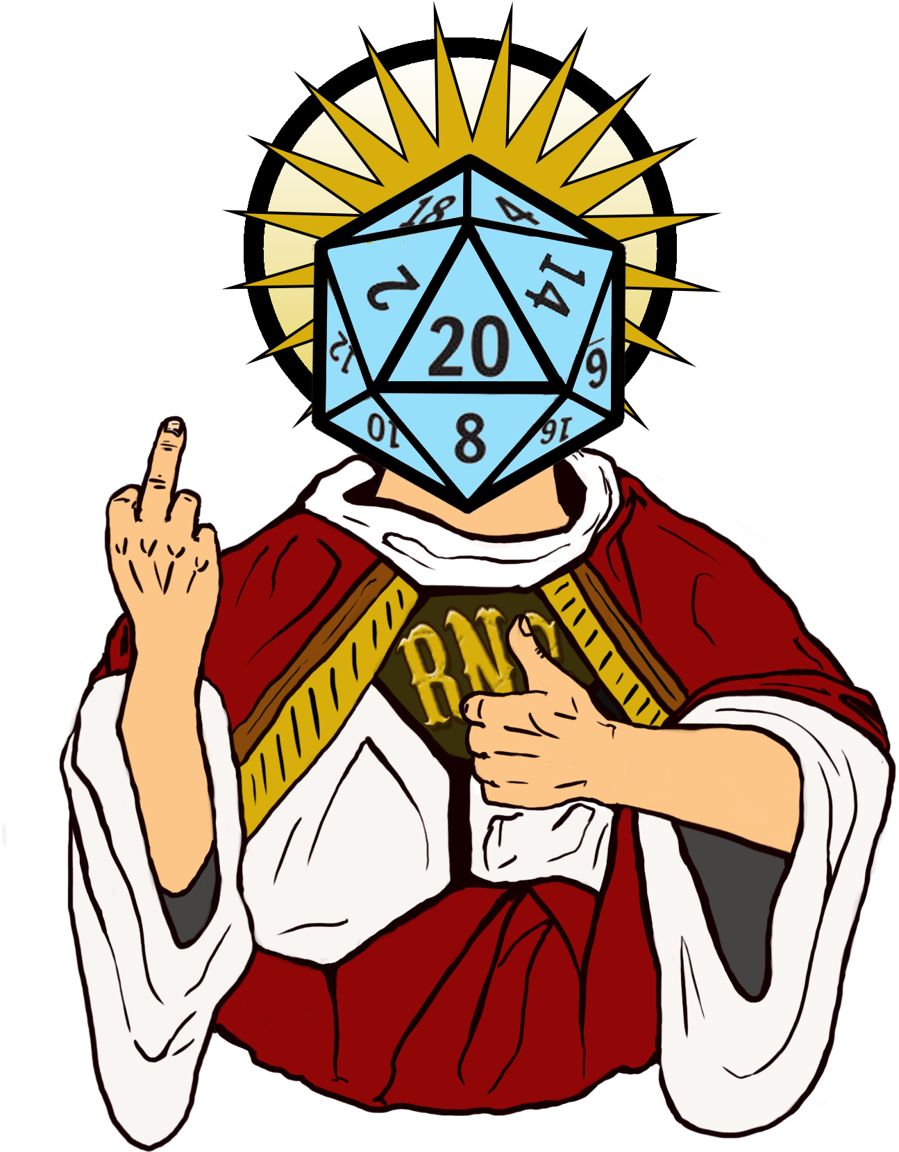 D20 Dice Head Figure Gesture PNG