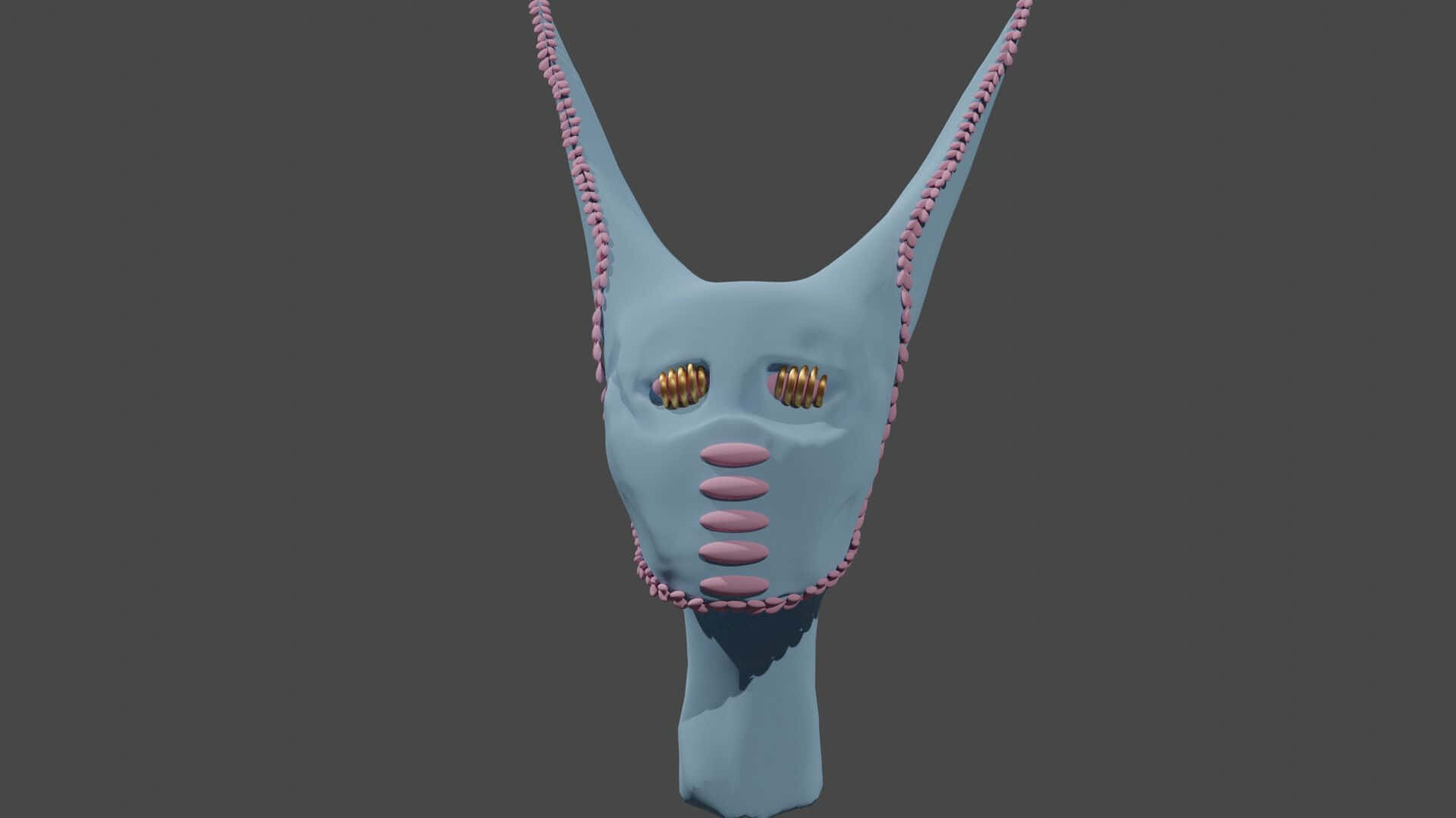 A Blue And Pink Shaped Head With A Pink Nose Wallpaper