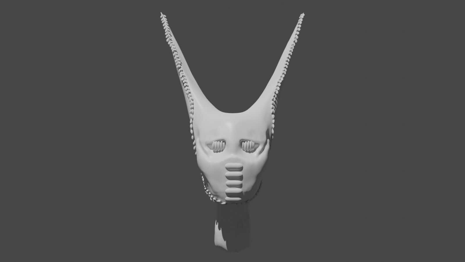 Et 3D-printet hoved med horn på det. Wallpaper