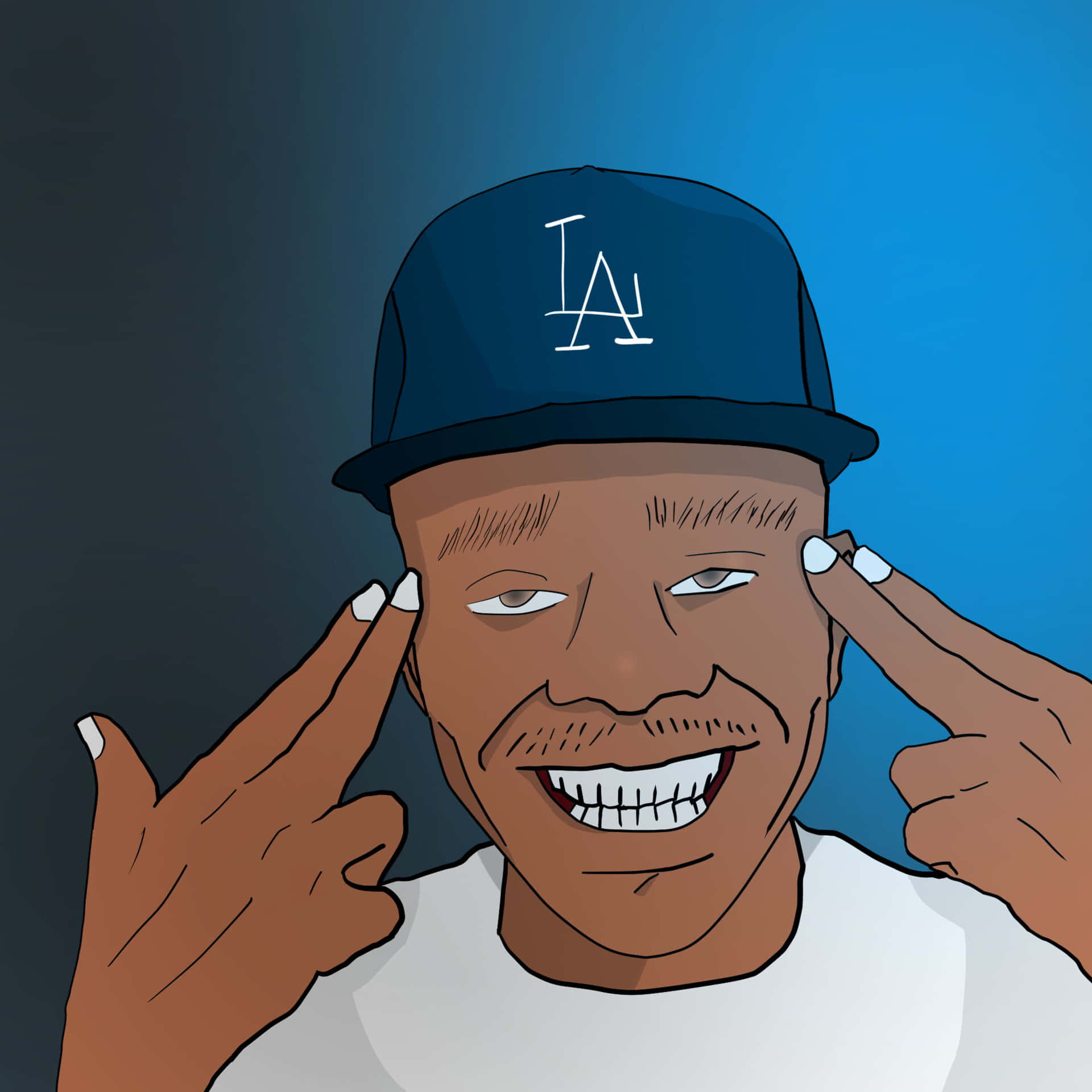 Dababy Cartoon In A White Shirt Wallpaper
