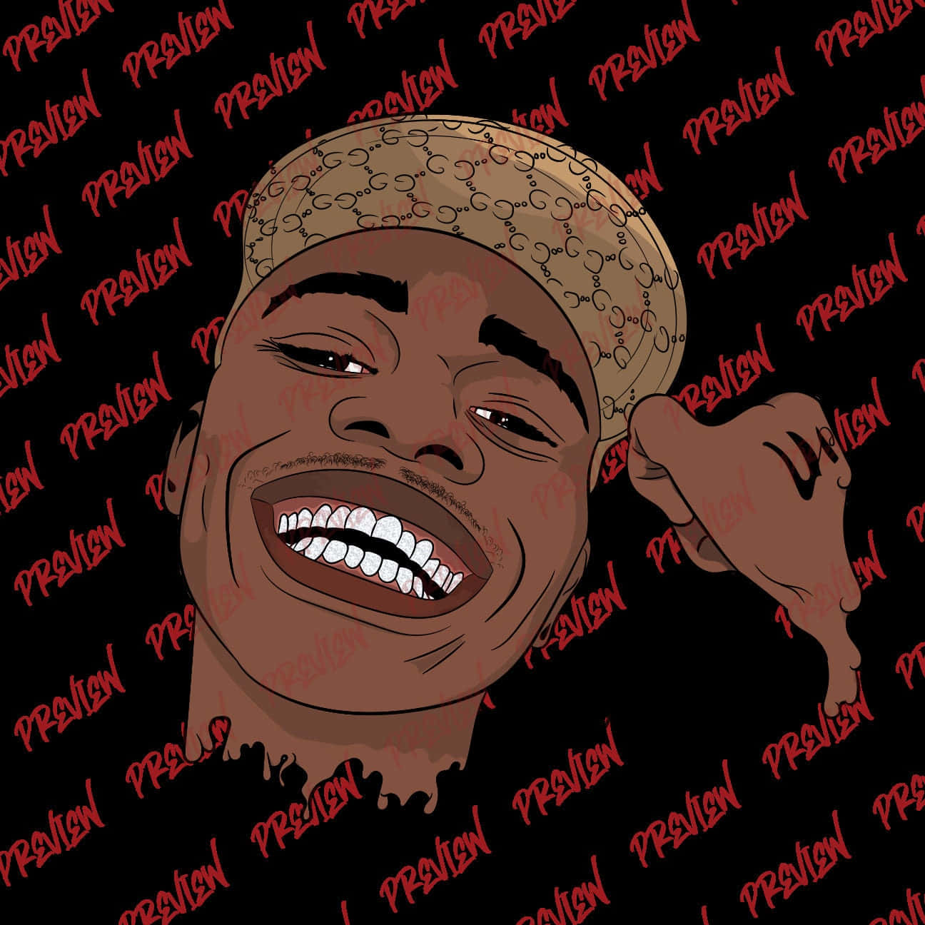 Dababy Cartoon With A Brown Cap Wallpaper