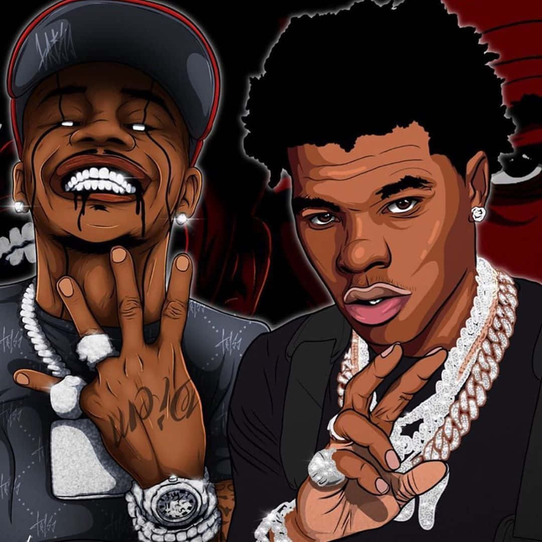 Lil Baby And Dababy Cartoon Wallpaper