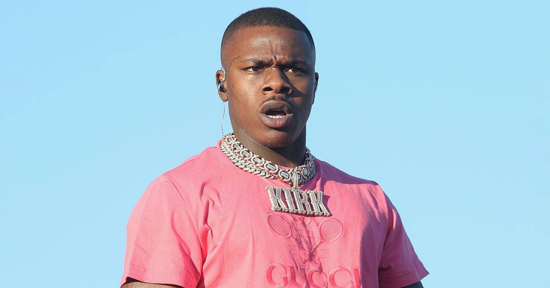 Dababy In Pink Shirt Performance Outfit Wallpaper