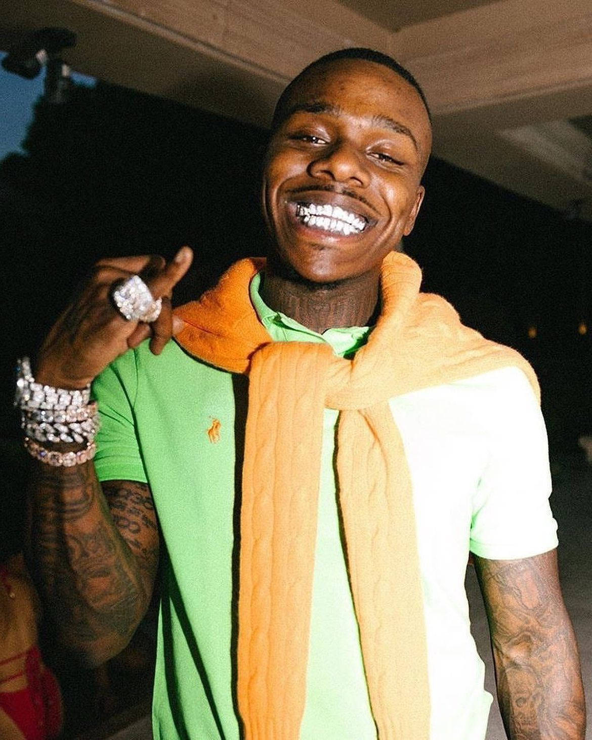 Dababy Phone With Green Shirt Wallpaper