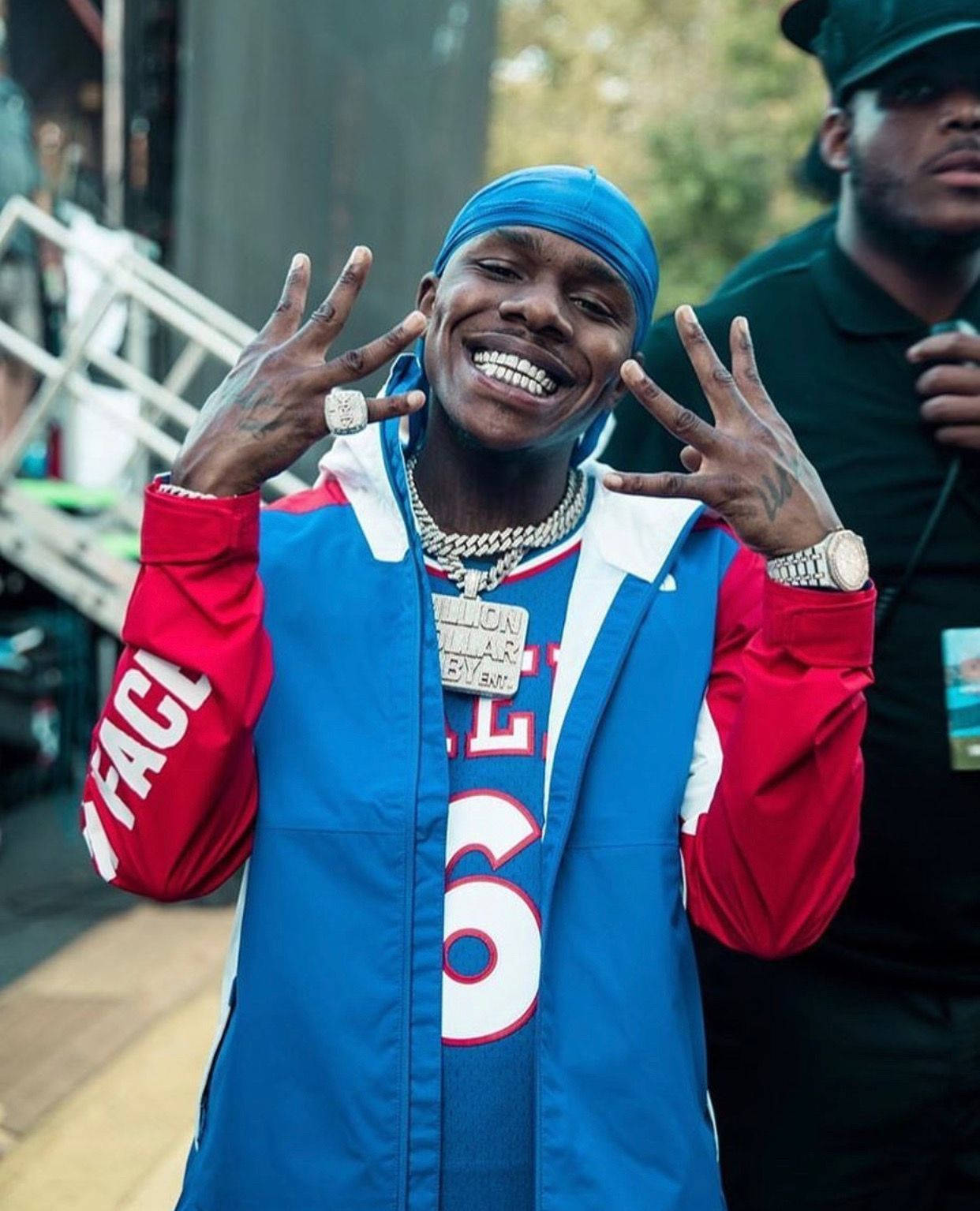 Dababy Phone With Blue Jacket Wallpaper
