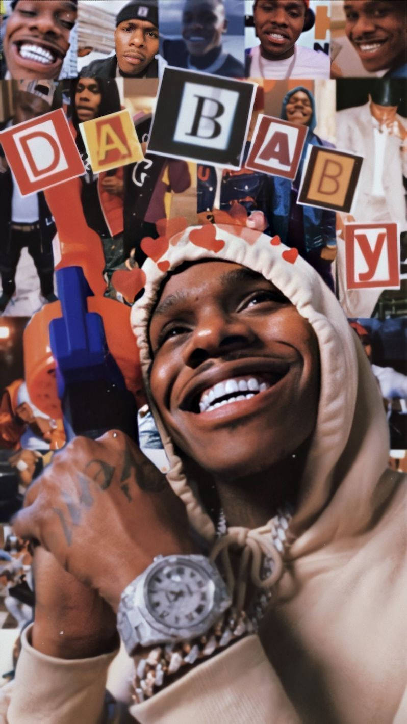 Hearts Over Dababy Phone Wallpaper