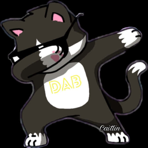 Dabbing Cat Cartoon PNG