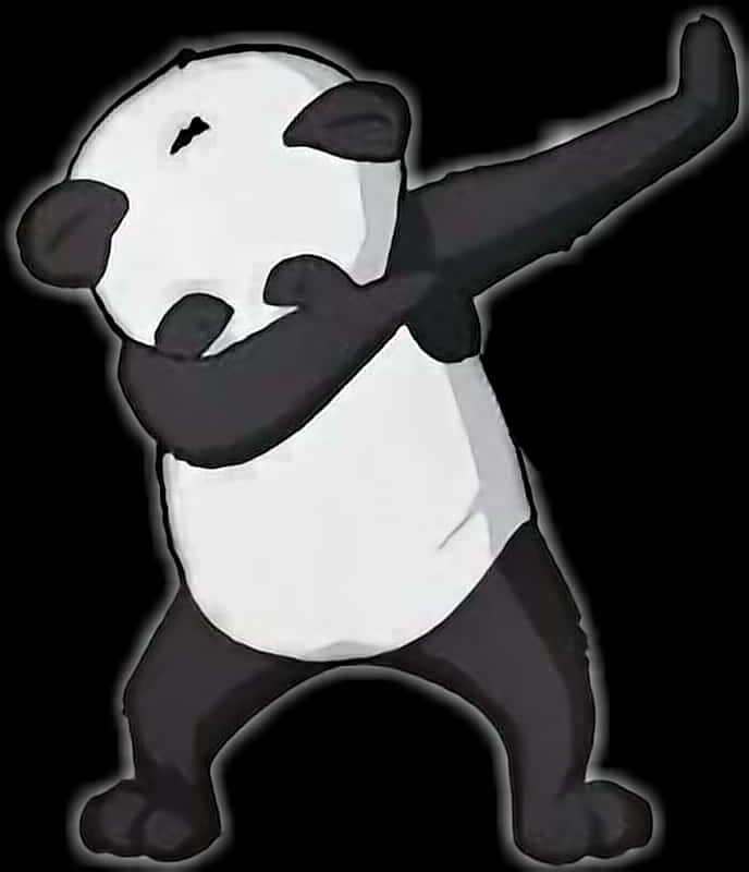 Dabbing Panda Cartoon PNG