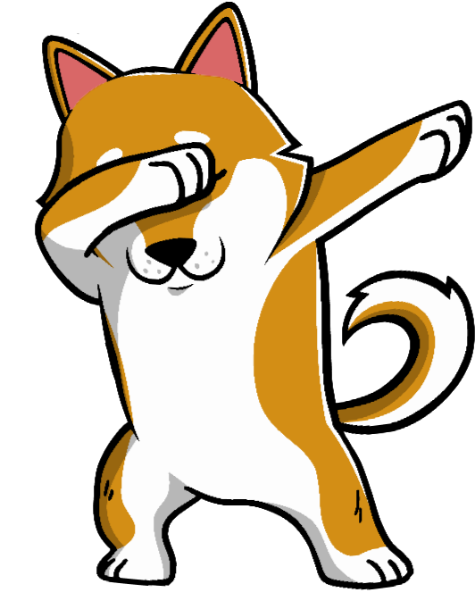 Dabbing Shiba Inu Cartoon PNG