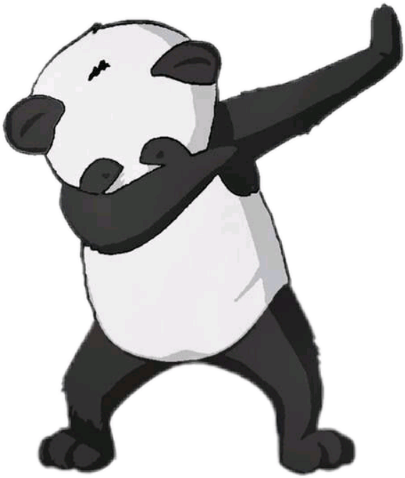Dabbing_ Panda_ Cartoon_ Character PNG