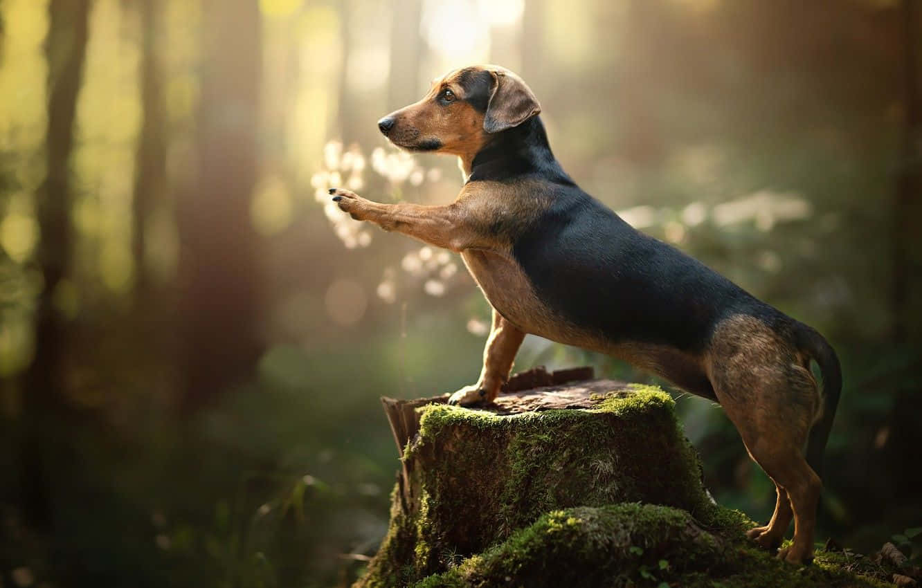 A cute dachshund enjoying some fresh air