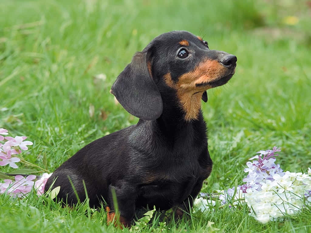 Adorable Black and Tan Dachshund Puppy