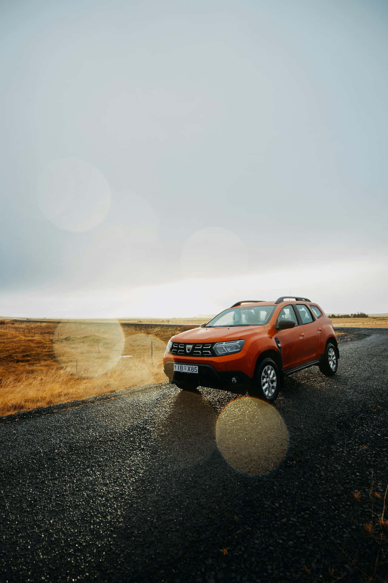 Dacia Duster Op Plattelandsweg Achtergrond