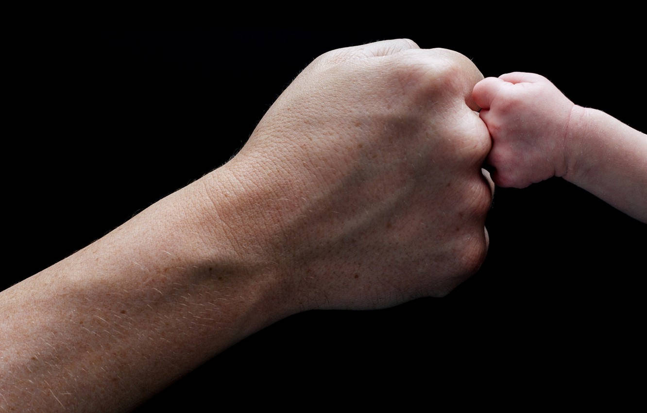 Dad And Baby Fist Bump Wallpaper