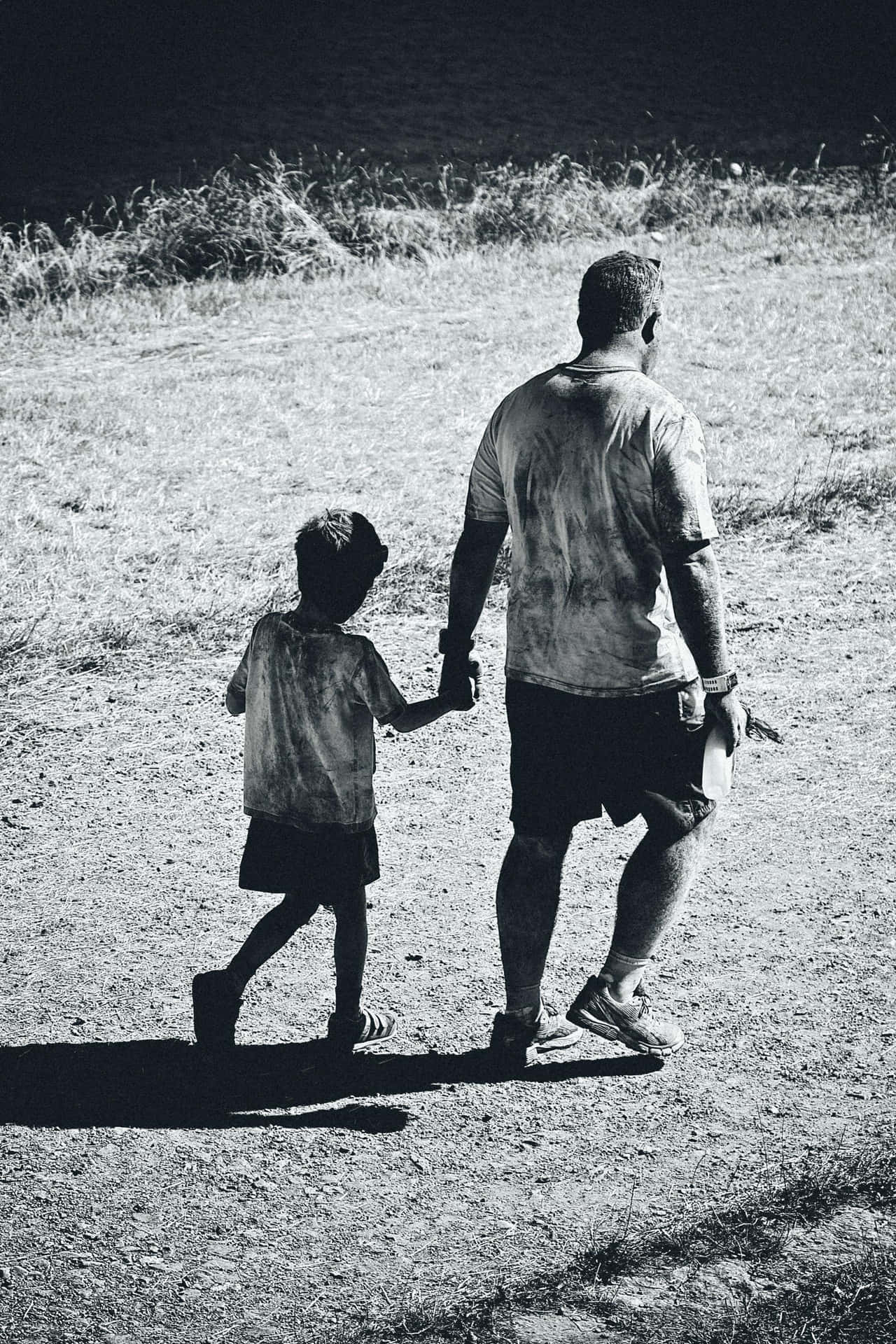 Daddy And Son Walking Wallpaper