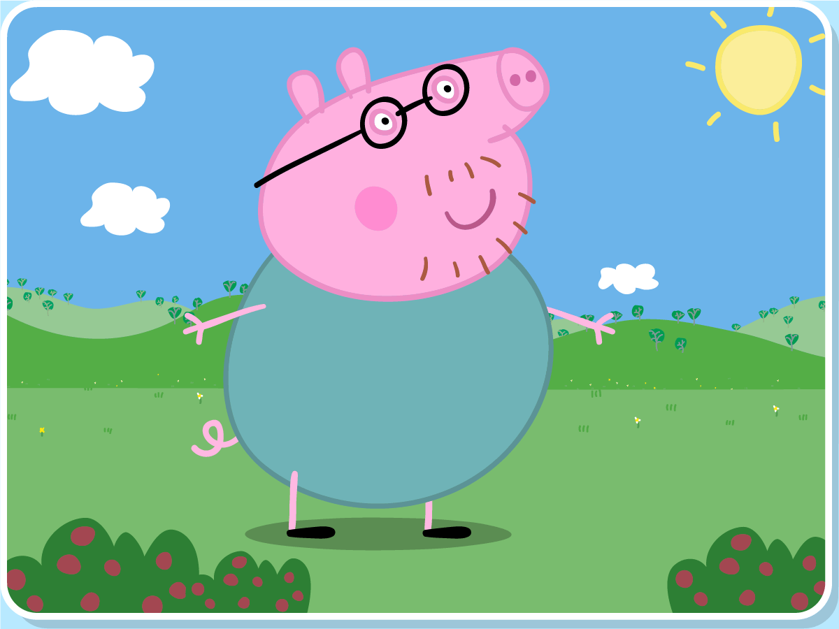 Image  Daddy Pig Enjoying the Day with His Family Wallpaper