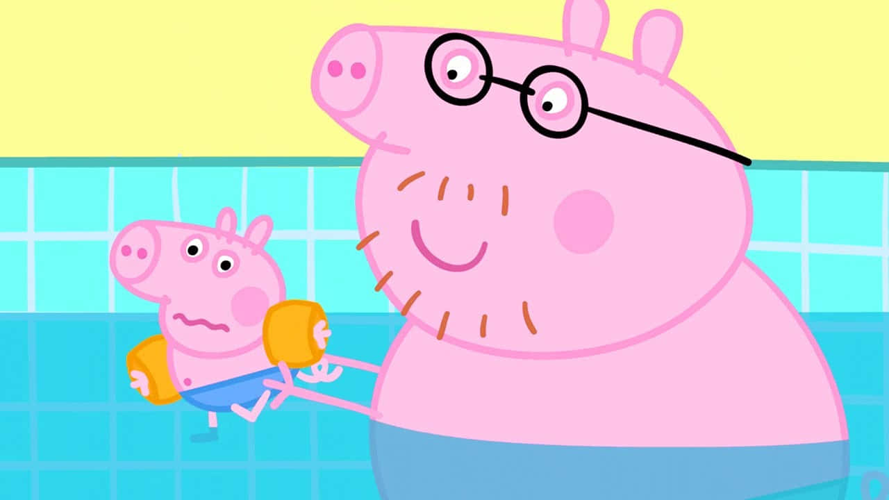 Celebrating the bond between Daddy Pig and his family Wallpaper
