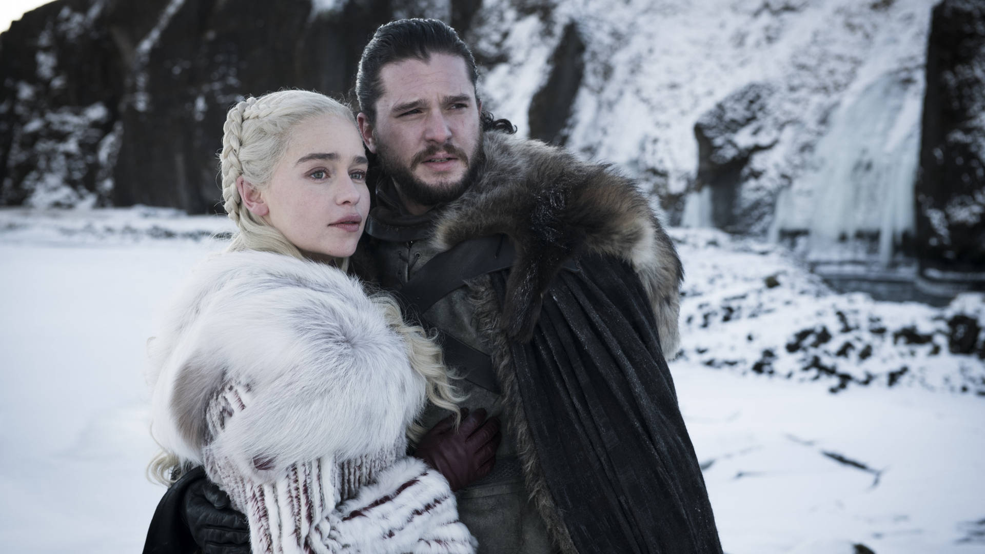 Daenerys og Jon Snow spor af troner tapet Wallpaper