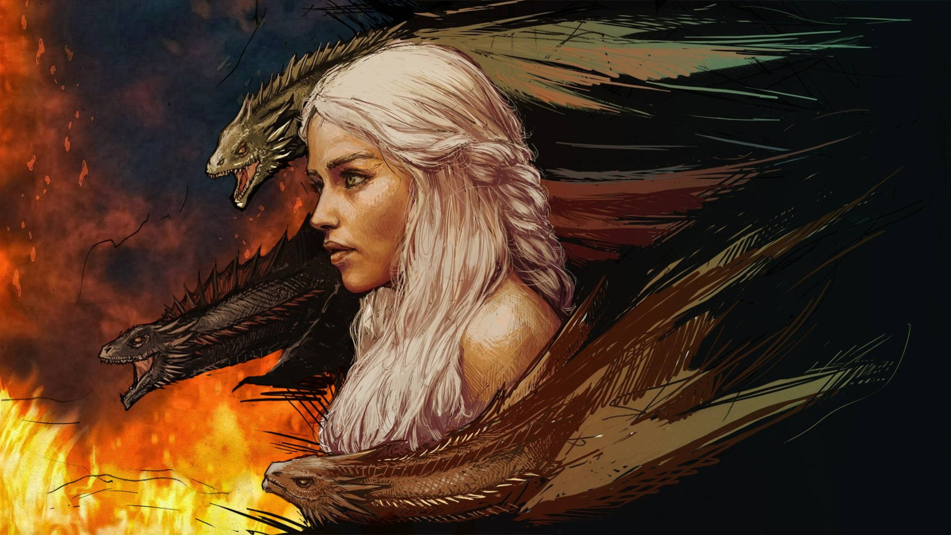 Daenerys Targaryen Dragon Fire Art