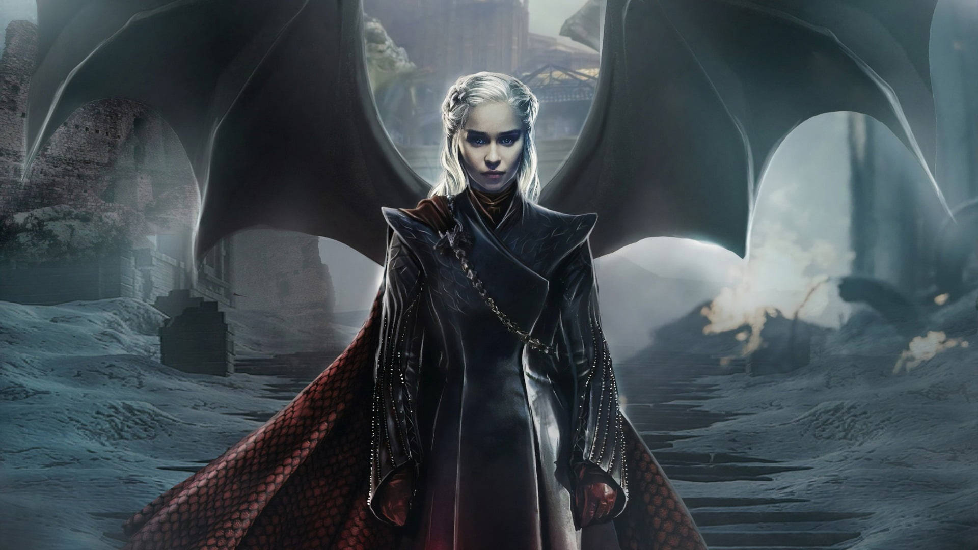 Daenerys Targaryen Dragon Wings Art Wallpaper