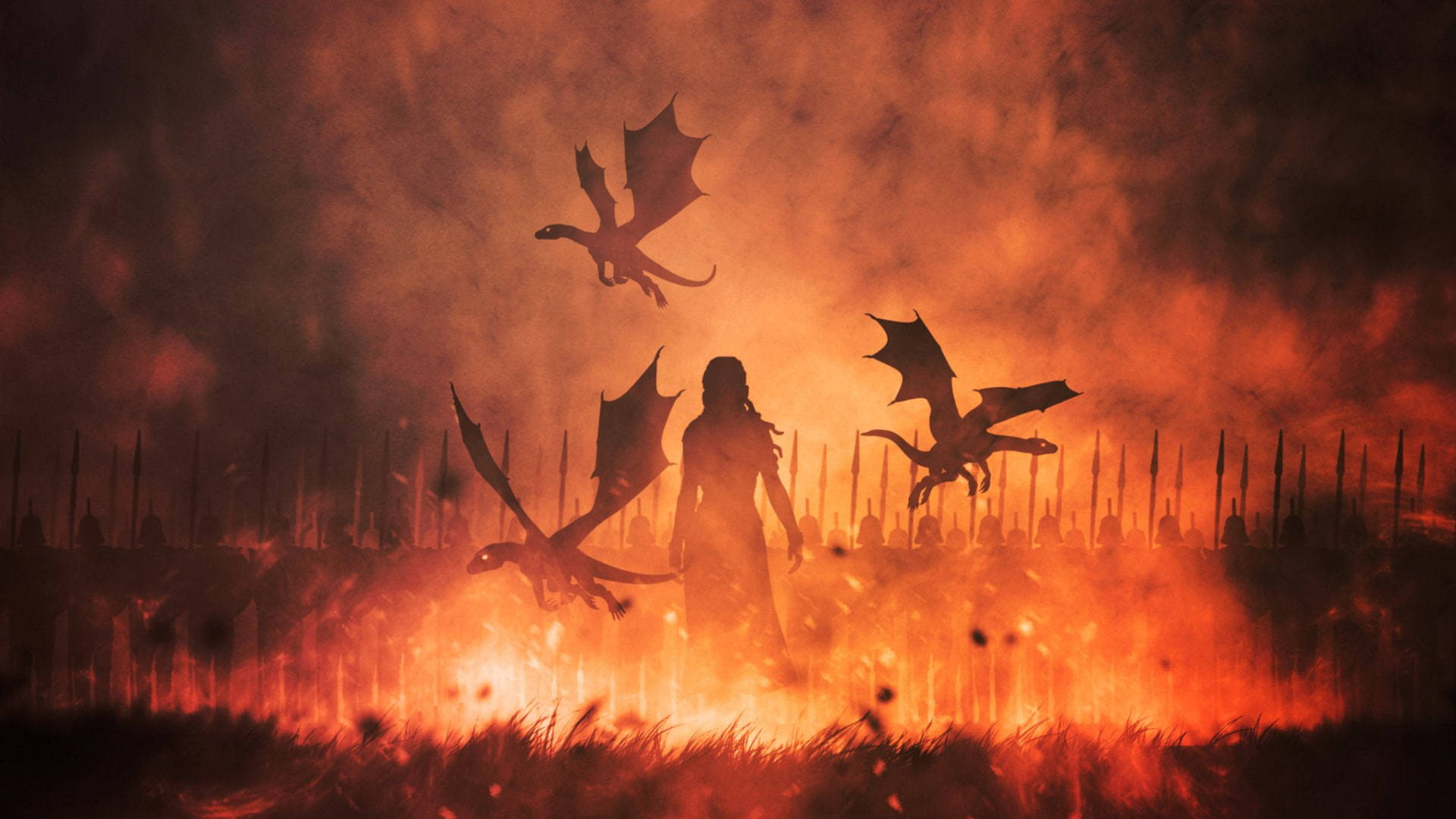 Daenerys Targaryen Fire Silhouette