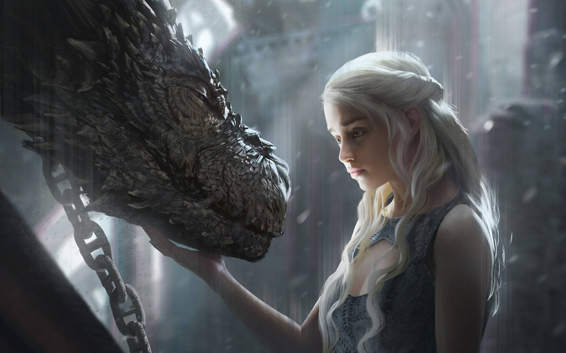 Daenerys Targaryen Looking At Dragon