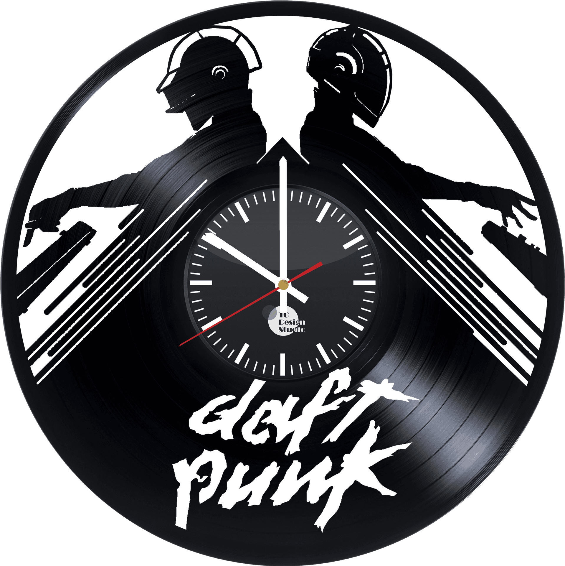 Daft Punk Vinyl Clock Design PNG