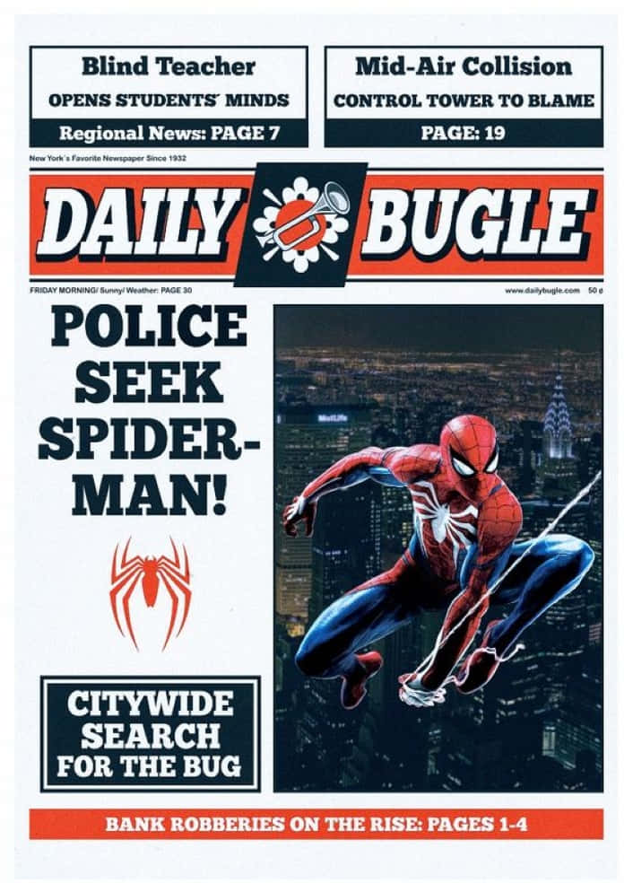 The iconic Daily Bugle building in the heart of the city Wallpaper