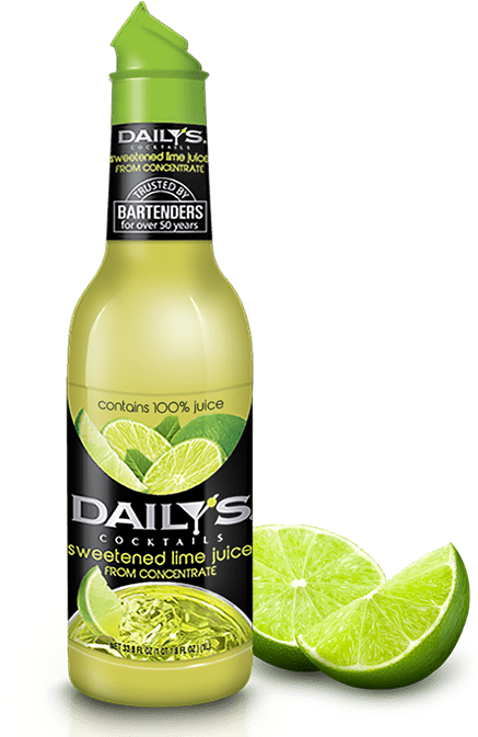 Dailys Cocktail Sweetened Lime Juice Bottle PNG